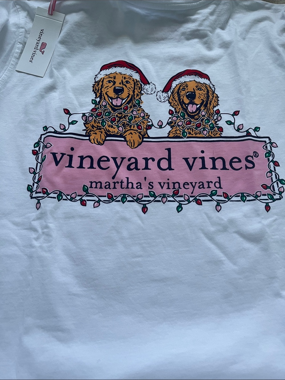 Vineyard Vines ladies large holiday dogs tee!  New. Cute.